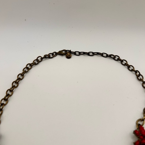 J.Crew bold floral necklace pink clear faceted beads special occasions ornate - Picture 2 of 11